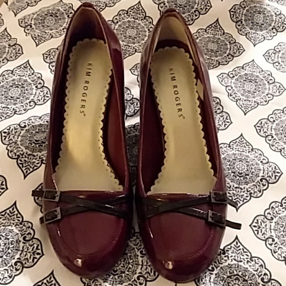 Patent Leather Wine Colored Shoes